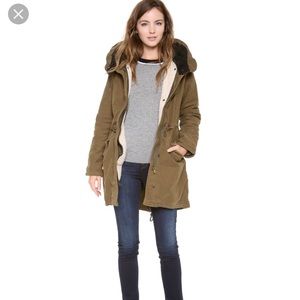 Maison Scotch army green parka